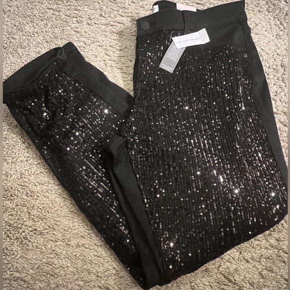 Lane Bryant Holiday Christmas Sparkle Black Sequins Boyfriend Jean - size 14 - Picture 4 of 12